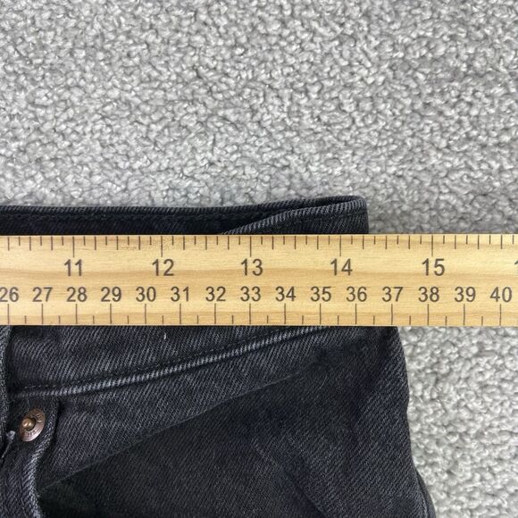 Abercrombie & Fitch Jeans Women’s 28X27 Black Straight Relaxed High Rise Cuffed - Picture 8 of 12